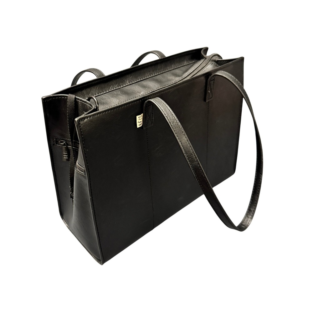 BEIS Tote Bag The Work Tote Black Vegan Leather Travel Everyday Essential